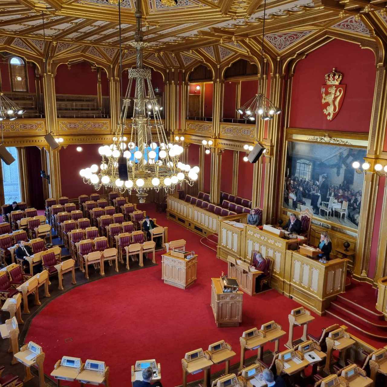 Stortingssalen sett frå galleriet